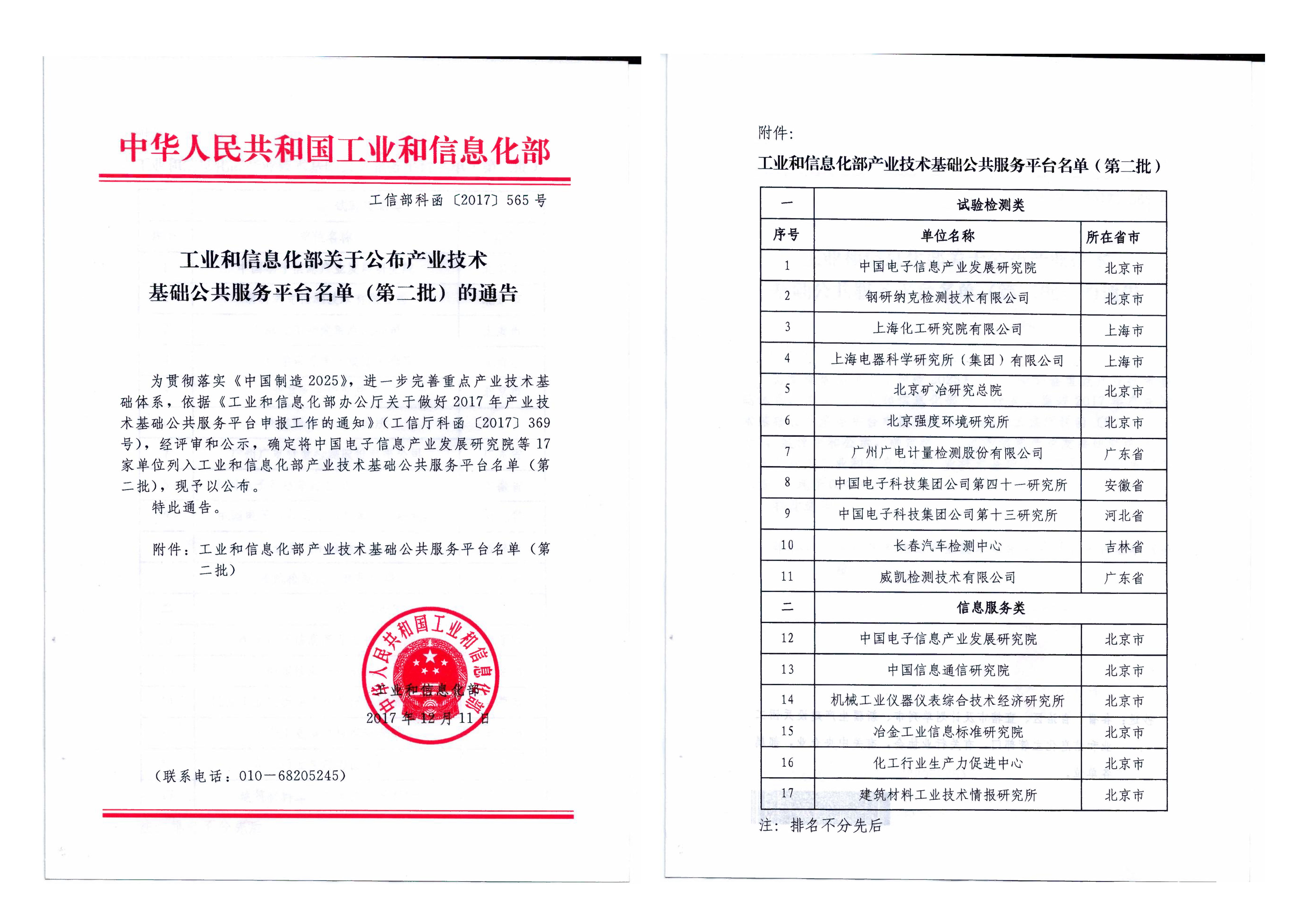 Платформа общественных услуг базовых промышленных технологий Министерства промышленности и информатизации КНР